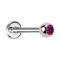 Labret argent avec boule cristal fuchsia