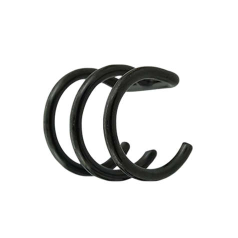 Faux Ear Cuff noir avec 3 anneaux
