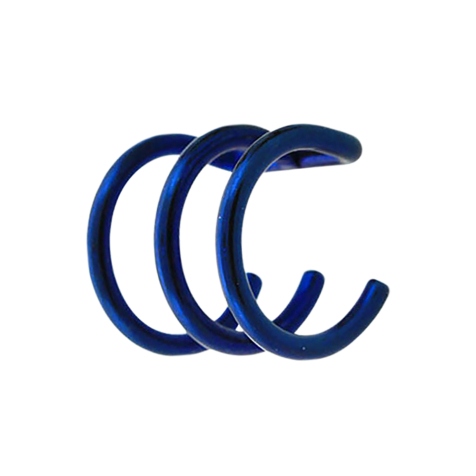 Bracciale falso allorecchio blu scuro con 3 anelli