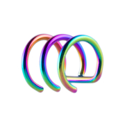 Bracciale per orecchie finte colorato con 3 anelli