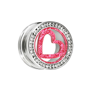 Flesh Tunnel argenté avec cristal argenté...