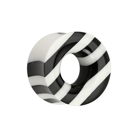 Flared Tunnel en corne de buffle deau et os de buffle deau rayé