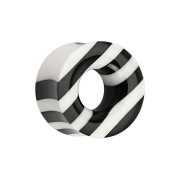 Flared tunnel made from striped water buffalo horn and...