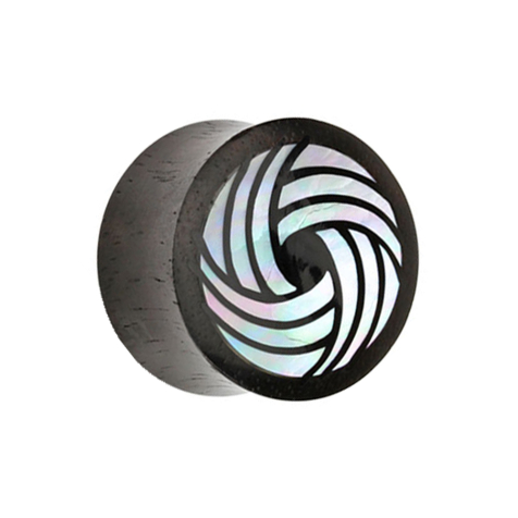 Tappo svasato in legno di ferro con inserto in madreperla a cerchio tribale