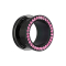 Flesh tunnel black with crystal pink and epoxy protective layer
