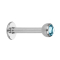 Micro Labret Supernova High Polished with ball and Swarovski crystal aqua