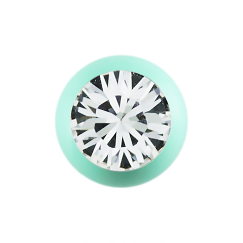 Micro Kugel Supernova pastellgrün mit Swarovski silber