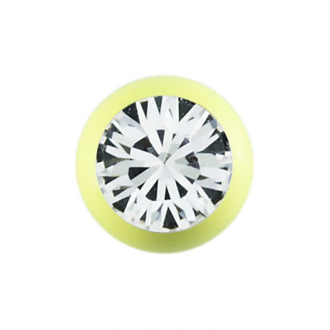 Micro Kugel Supernova pastellgelb mit Swarovski silber