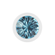 Micro Kugel Supernova Pure White mit Swarovski aqua