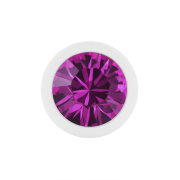 Micro Kugel Supernova Pure White mit Swarovski fuchsia