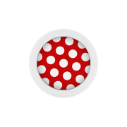 Micro Kugel Supernova Pure White mit Polka Dots rot/weiss