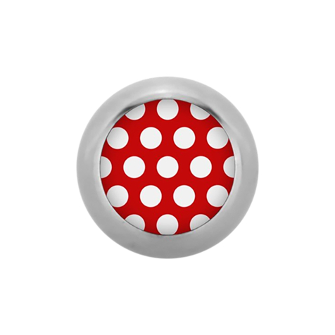 Micro boule Supernova High Polished avec Polka Dots rouge/blanc