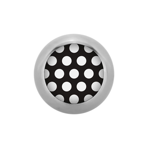 Micro Kugel Supernova High Polished mit Polka Dots schwarz/weiss