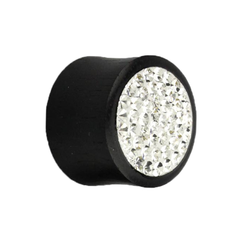 Tappo svasato in legno di areng con cristallo argentato e strato protettivo epossidico