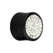 Flared Plug aus Arengholz mit Kristall silber Epoxy...