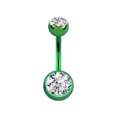 Banana green with two silver crystal balls