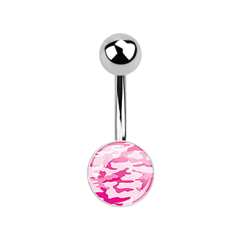 Banana argento con due palline e immagine rosa militare