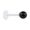Micro Labret transparent mit Perle Kugel schwarz