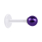 Micro Labret transparent mit Perle Kugel violett