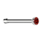Nose stud straight silver hemisphere crystal red