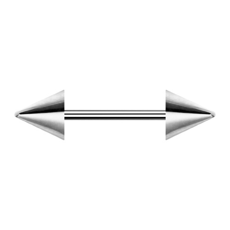 Micro barbell silver with two cones