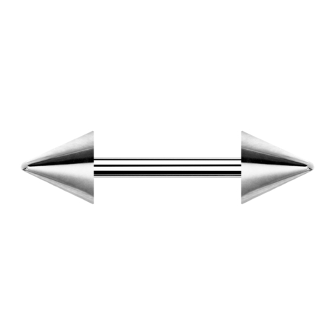 Barbell silber mit zwei Cones