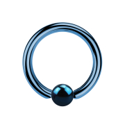 Ball Closure Ring bleu foncé avec couche de titane