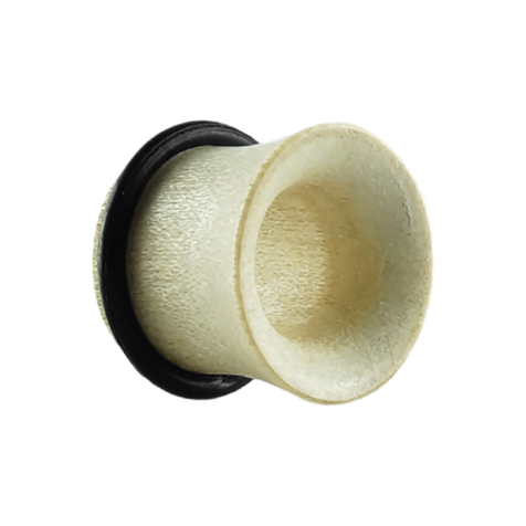 Flared tunnel made of crocodile wood with O-ring