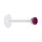 Micro Labret transparent mit Kugel und Kristall fuchsia