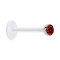Micro Labret transparent avec boule et cristal rouge