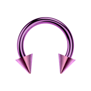 Circular Barbell violett mit zwei Cones