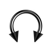 Circular barbell black with two cones