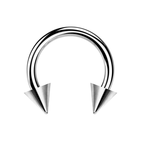 Circular Barbell argent avec deux cônes