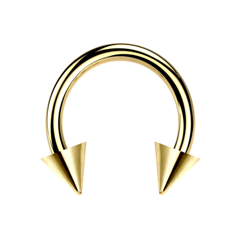 Circular Barbell vergoldet mit zwei Cones