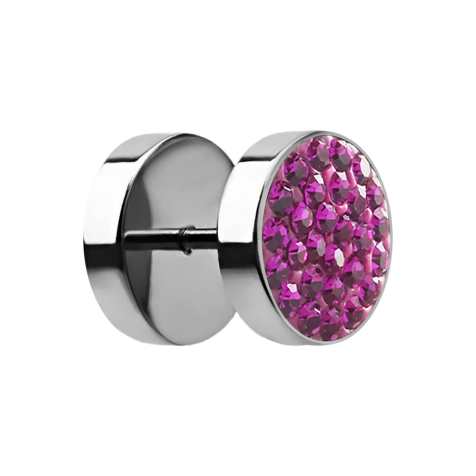 Fake Plug avec cristal fuchsia
