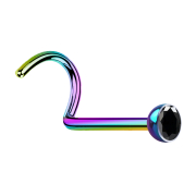 Clous de nez courbes colorés demi-sphère...