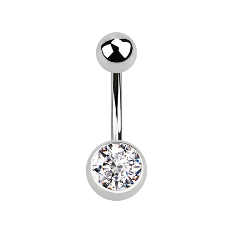 Banana silver with ball and ball crystal silver