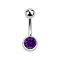 Banana silver with ball and ball crystal violet