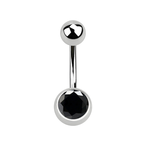 Banana silver with ball and ball crystal black