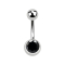 Banana silver with ball and ball crystal black