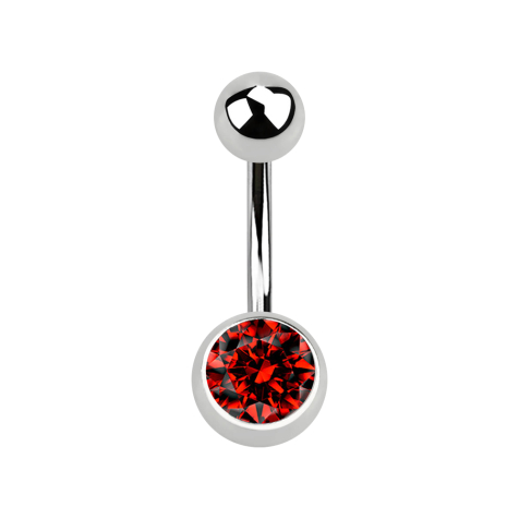 Banana silver with ball and ball crystal red