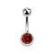 Banana silver with ball and ball crystal red