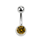 Banana silver with ball and ball crystal topaz