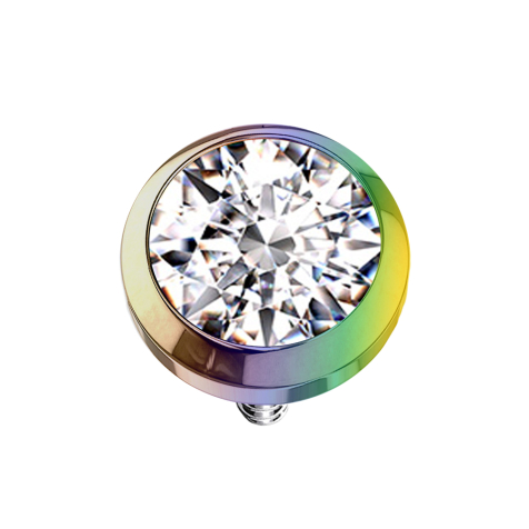 Dermal Anchor coloré avec cristal argenté