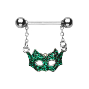 Barbell con maschera verde a forma di pallone