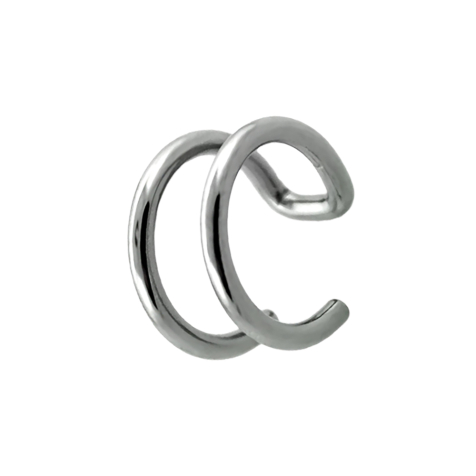 Bracciale falso allorecchio in argento con 2 anelli