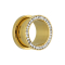 Flesh Tunnel placcato oro con cristallo argento