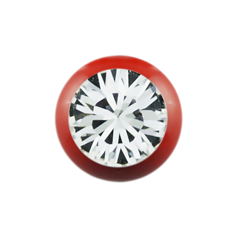 Micro ball Supernova Fire Red with Swarovski silver