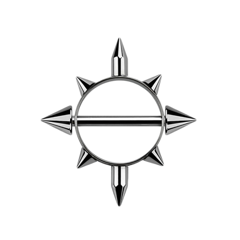 Round shield silver with cones