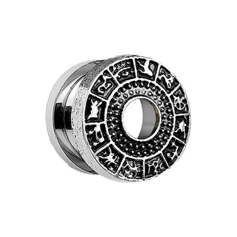 Flesh Tunnel mit Sternzeichen silber